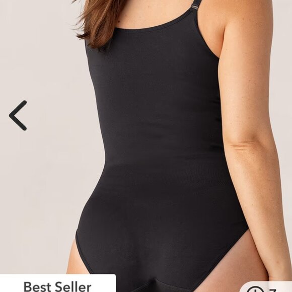 Shapermint Essentials All Day Every Day Scoop Neck Bodysuit - Black / XL - Picture 8 of 9